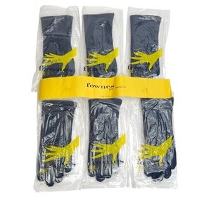 Lot of 6 Vintage Fownes Girls Navy Blue 100% Cotton Gloves